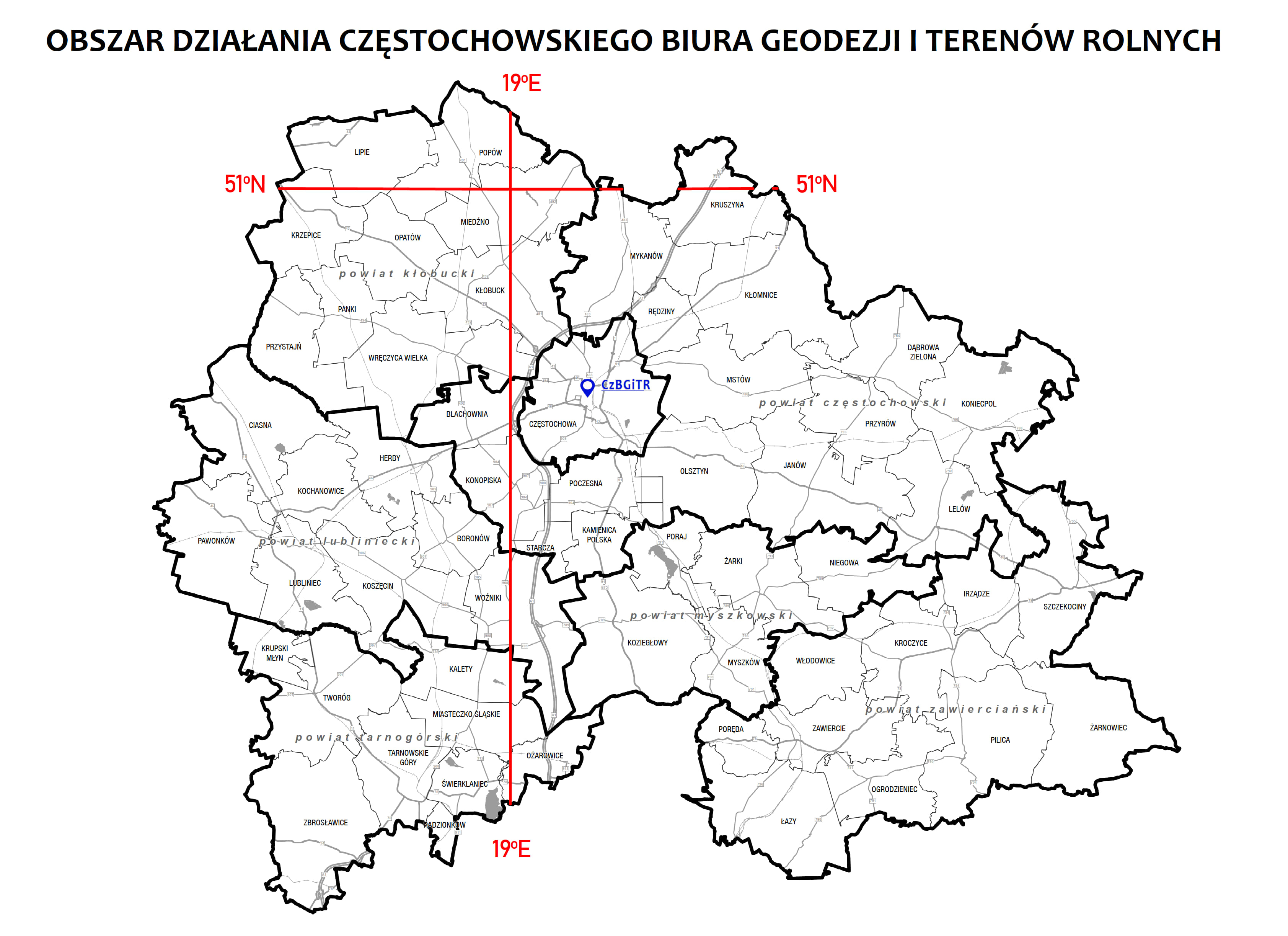 Obszar działania mapa